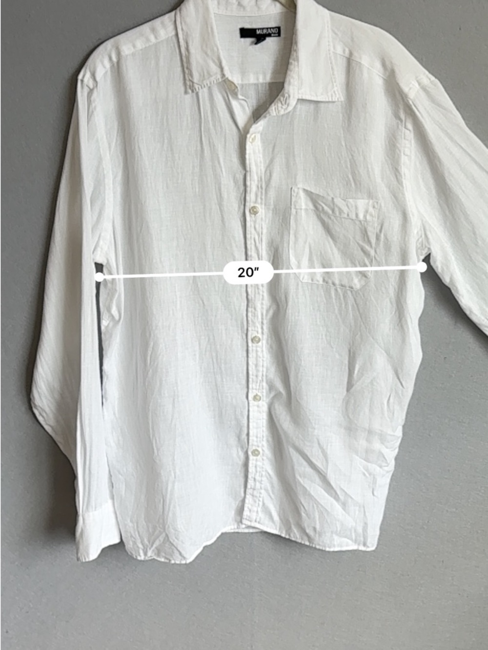 Murano White Long-Sleeve 100% Linen Casual Button-Down Shirt or Coverup sz M - Picture 7 of 7